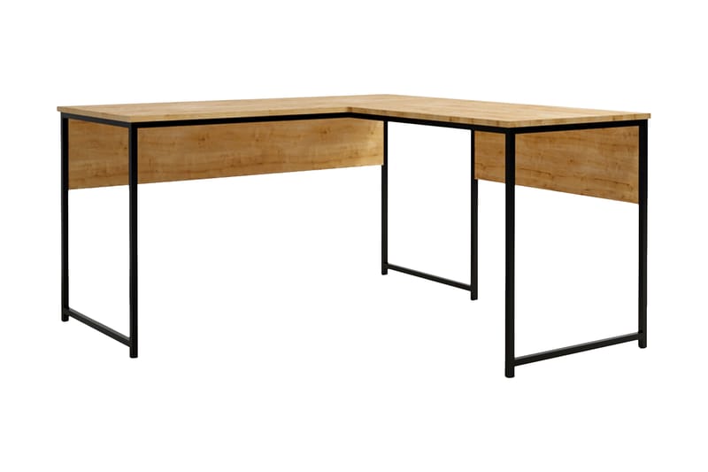 DOYRAN Hörnskrivbord 160 cm Natur/Svart - Möbler - Hemmakontor - Skrivbord