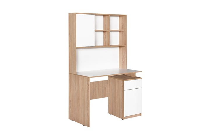 DUMELE Skrivbord 105 cm Förvaring Låda + Hyllor + Skåp Natur - Möbler - Hemmakontor - Skrivbord