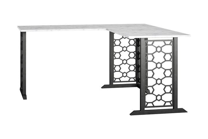 ELLA Skrivbord 151 cm Marmormönster Vit/Svart - CosmoLiving - Möbler - Bord