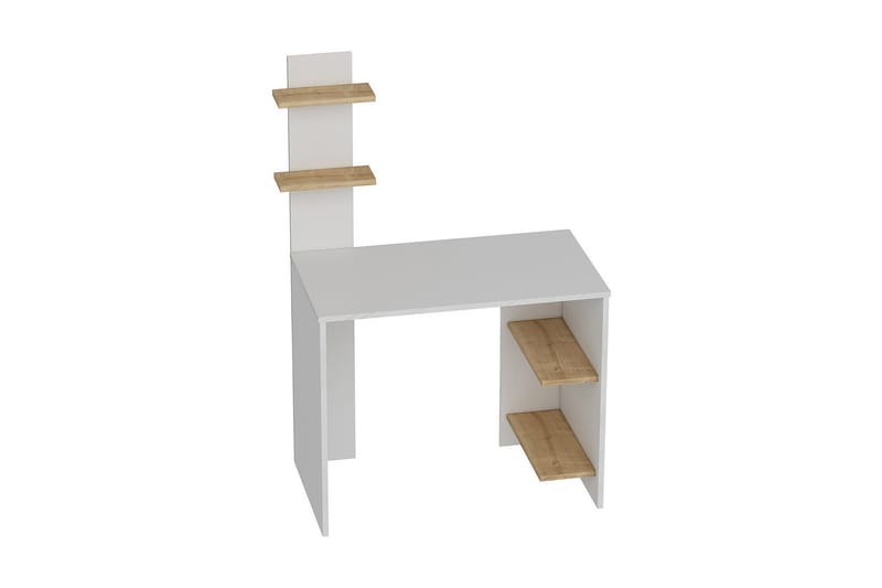 EREN Skrivbord 91 cm med Förvaring Hyllor Vit/Brun - Homemania - Möbler - Hemmakontor - Skrivbord