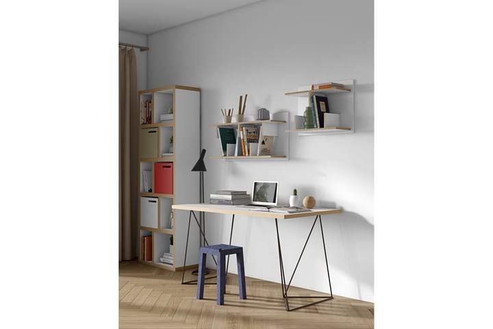 EUMELIA Skrivbord 140 cm Vit - Vit - Möbler - Hemmakontor - Skrivbord