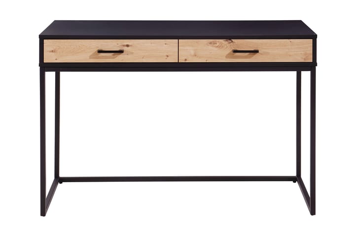 FERTE Skrivbord 110 cm med Förvaring 2 Lådor Svart/Brun