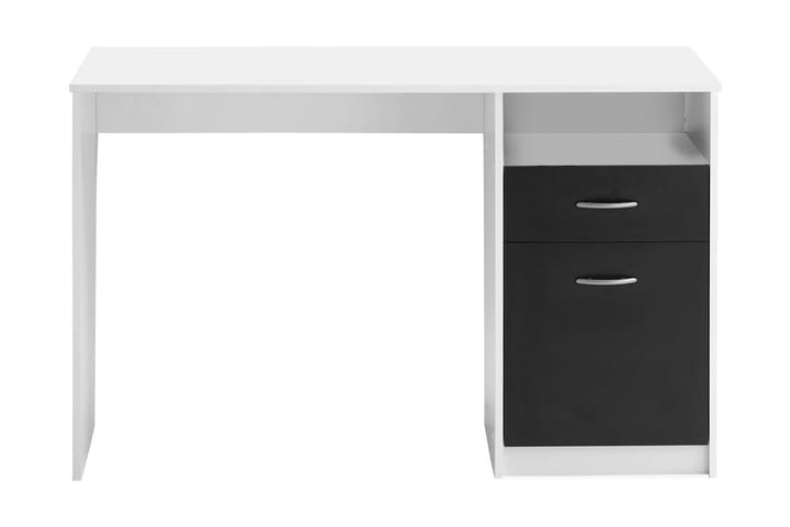 FMD Skrivbord med 1 låda 123x50x76,5 cm vit och svart