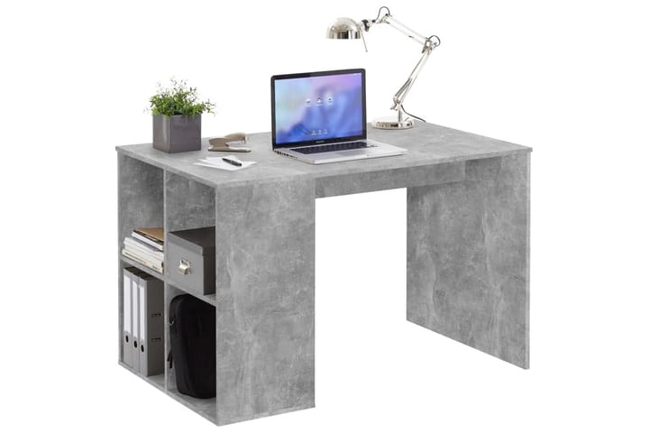 FMD Skrivbord med sidohyllor 117x73x75 cm betong