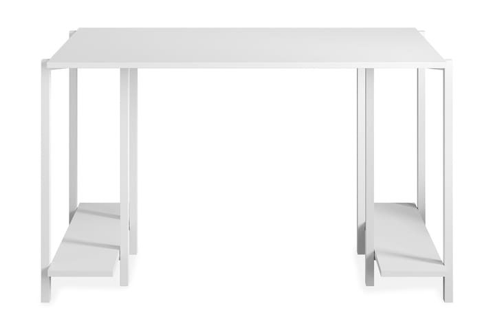 GETTRABO Skrivbord 125 cm med Förvaring 2 Hyllor Vit - Vit - Möbler - Hemmakontor - Skrivbord