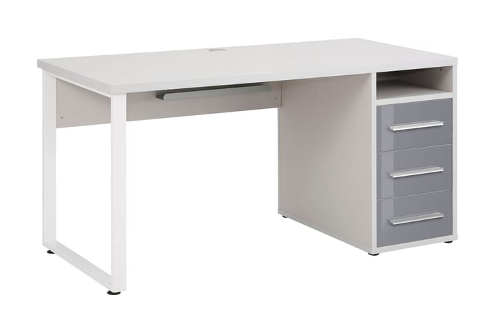 HAMBORN Skrivbord 150 Vit/Grå/Platinagrå - Möbler - Hemmakontor - Skrivbord