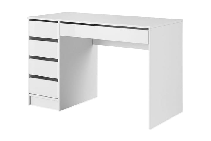 HARRIETTE Skrivbord 120 cm med Förvaring 5 Lådor Vit/Vit Hög - Vit - Möbler - Hemmakontor - Skrivbord