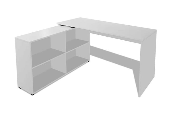 Hörnskrivbord 4 hyllor vit - Vit - Möbler - Hemmakontor - Skrivbord