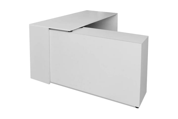 Hörnskrivbord 4 hyllor vit - Vit - Möbler - Hemmakontor - Skrivbord