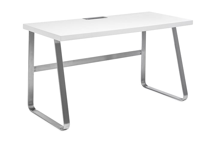 KANDRA Skrivbord 140 cm Vit/Krom - Möbler - Hemmakontor - Skrivbord