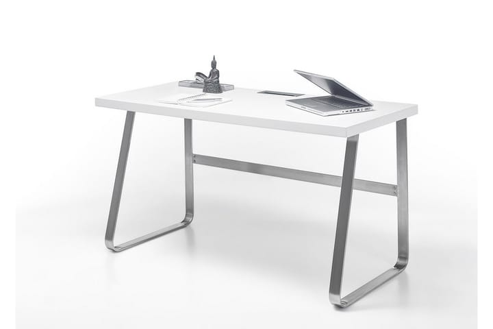 KANDRA Skrivbord 140 cm Vit/Krom - Möbler - Hemmakontor - Skrivbord