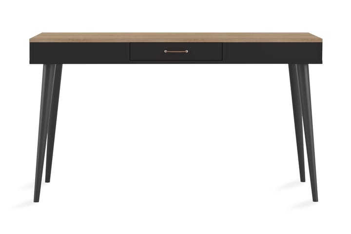 KRIMBA Skrivbord 134 cm med Förvaring Låda Trä/Svart - Möbler - Hemmakontor - Skrivbord