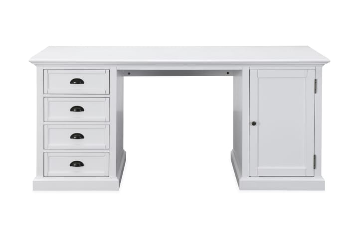 MACKAY Skrivbord 170 cm med Förvaring 4 Lådor + Skåp Vit Mah - Vit - Möbler - Hemmakontor - Skrivbord