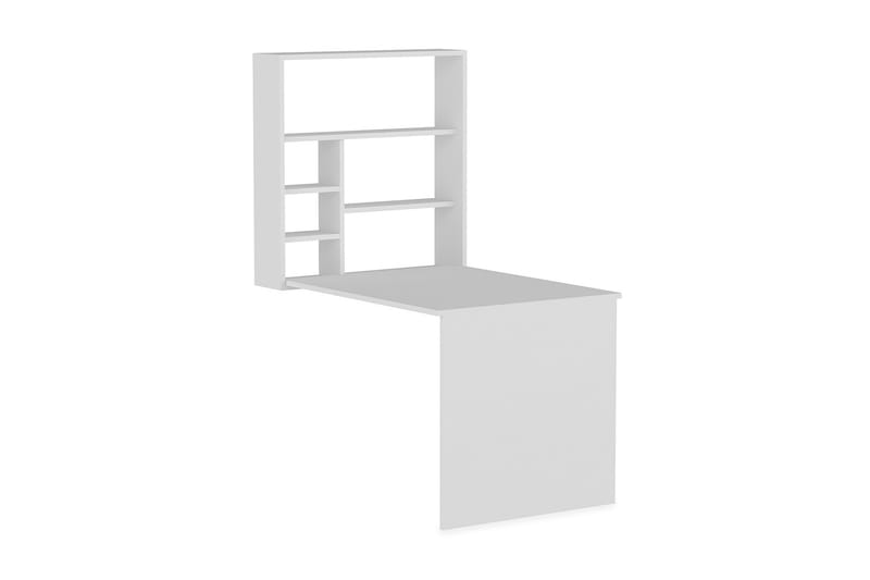 NOVISKI Väggskrivbord 90 cm med Förvaring Hyllor Vit - Möbler - Hemmakontor - Skrivbord
