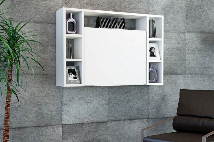 OMEGA Väggskrivbord 90 cm med Förvaring Vit - Homemania - Möbler - Hemmakontor - Skrivbord