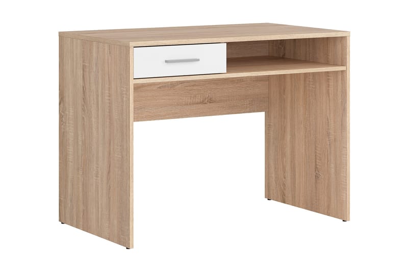 PANICE PLUS Datorbord 100 cm med Förvaring Låda + Hylla Natu - Brun - Möbler - Hemmakontor - Skrivbord