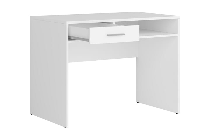 PANICE PLUS Datorbord 100 cm med Förvaring Låda + Hylla Vit - Vit - Möbler - Hemmakontor - Skrivbord