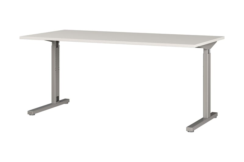 PILLAR Skrivbord 180 cm Höj-och Sänkbart Vit/Grå - Möbler - Hemmakontor - Skrivbord