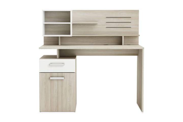 RABINA Skrivbord 123cm Förvaring Hyllor+Lådor+Skåp Borstad E - Möbler - Hemmakontor - Skrivbord