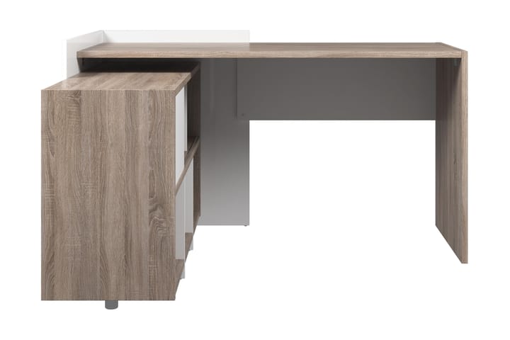 ROSKILDE Skrivbord 140 cm med Förvaring Hyllor Tryffel/Vit - Möbler - Hemmakontor - Skrivbord