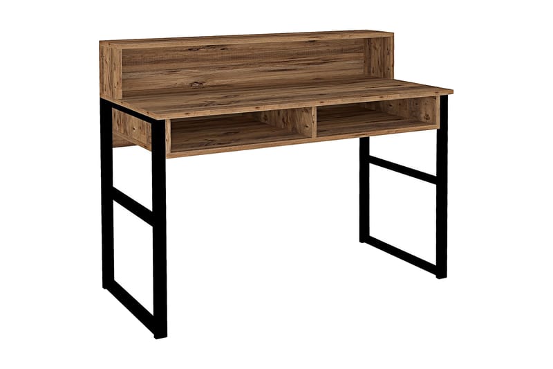 SHESHO Skrivbord 120 cm med Förvaring 2 Hyllor Valnötsbrun/S - Möbler - Hemmakontor - Skrivbord