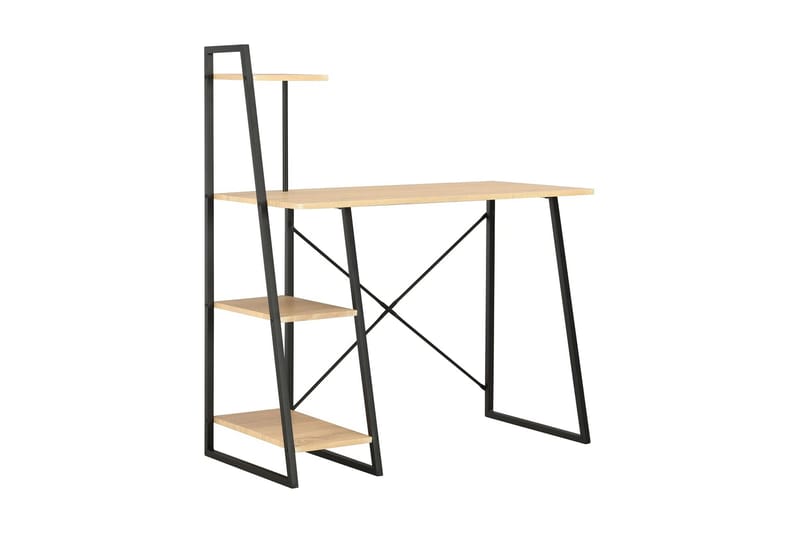 Skrivbord med hyllenhet svart och ek 102x50x117 cm - Brun - Möbler - Hemmakontor - Skrivbord