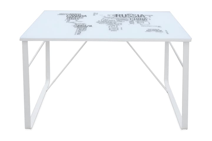 Skrivbord med världskarta 120x60x75 cm - Vit - Möbler - Hemmakontor - Skrivbord