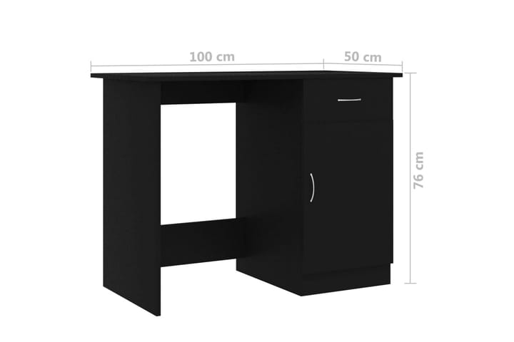 Skrivbord svart 100x50x76 cm spånskiva - Svart - Möbler - Hemmakontor - Skrivbord