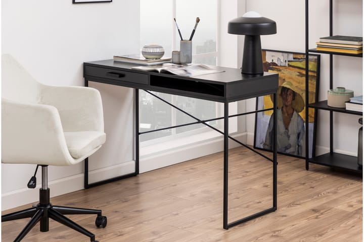 ZUMAR Skrivbord 110 cm med Förvaring Låda Svart - Möbler - Hemmakontor - Skrivbord