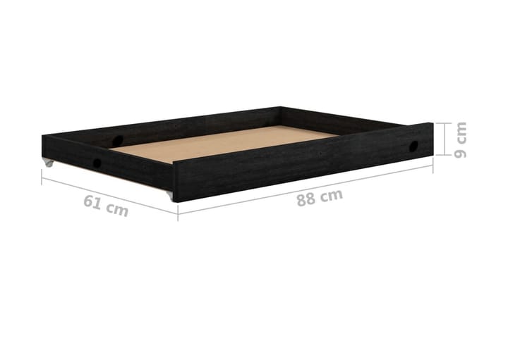 Dagbädd med lådor 90x200 cm svart massiv furu - Svart - Möbler - Sovrum - Dagbäddar