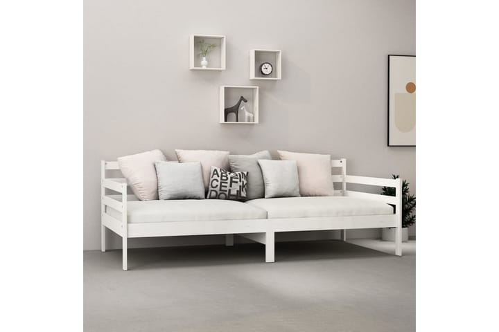 Dagbädd med madrass 90x200 cm vit massiv furu - Vit - Möbler - Sovrum - Dagbäddar