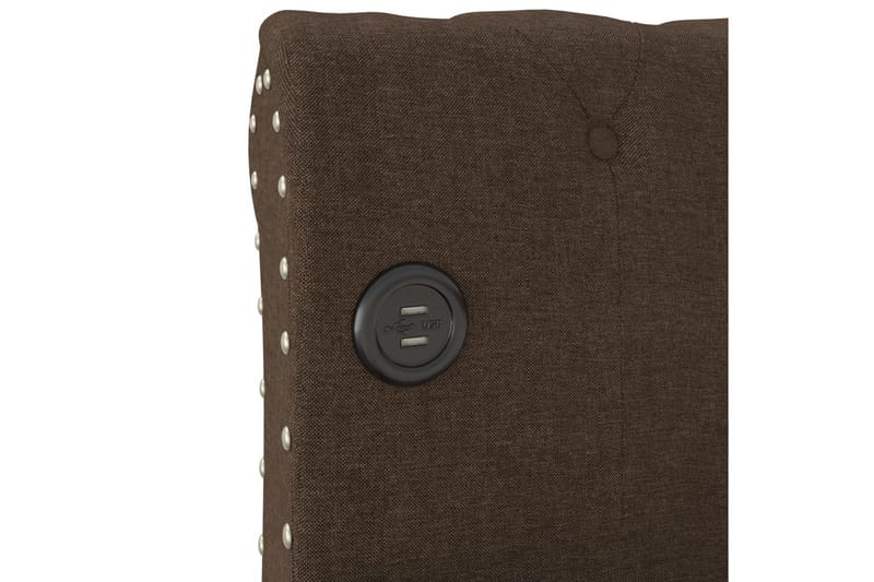 Dagbädd med madrass USB brun tyg 90x200 cm - Brun - Möbler - Sovrum - Dagbäddar