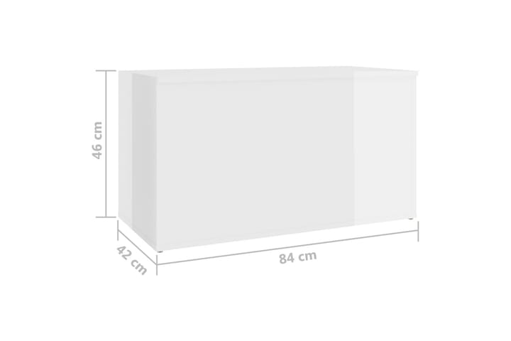 Förvaringskista vit högglans 84x42x46 cm spånskiva - Vit högglans - Möbler - Sovrum - Förvaring sovrum - Sängkista