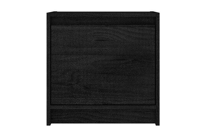 808122 sängskåp 2 st svart 40x30,5x40 cm massivt furu trä
