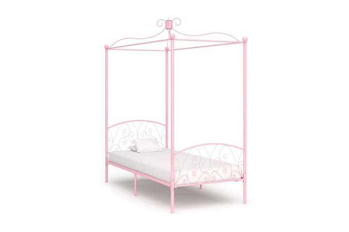Himmelsäng rosa metall 90x200 cm - Rosa - Möbler - Sovrum - Sängar - Himmelsäng