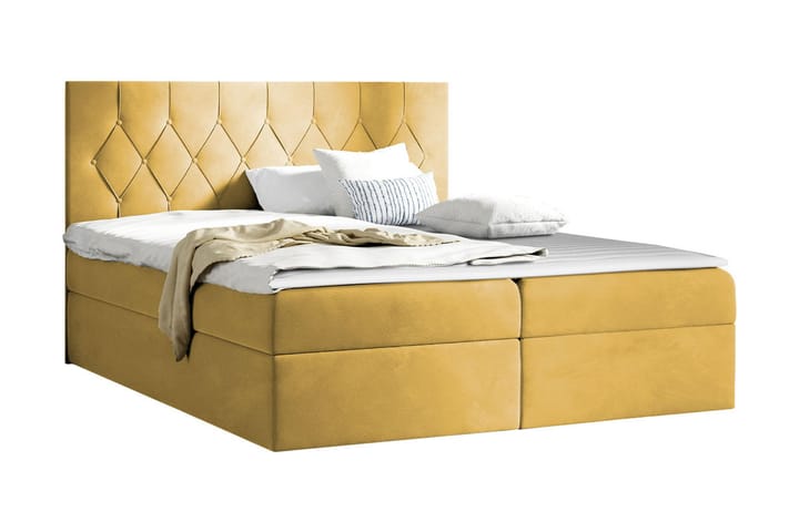 Davender Sängpaket Kontinentalsäng 120x200 cm med Förvaring - Gul - Möbler - Sovrum - Sängar - Komplett Sängpaket