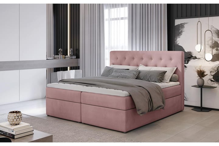DUNTROON Sängpaket 140x200 cm Ljusrosa - Möbler - Sovrum - Sängar - Komplett Sängpaket