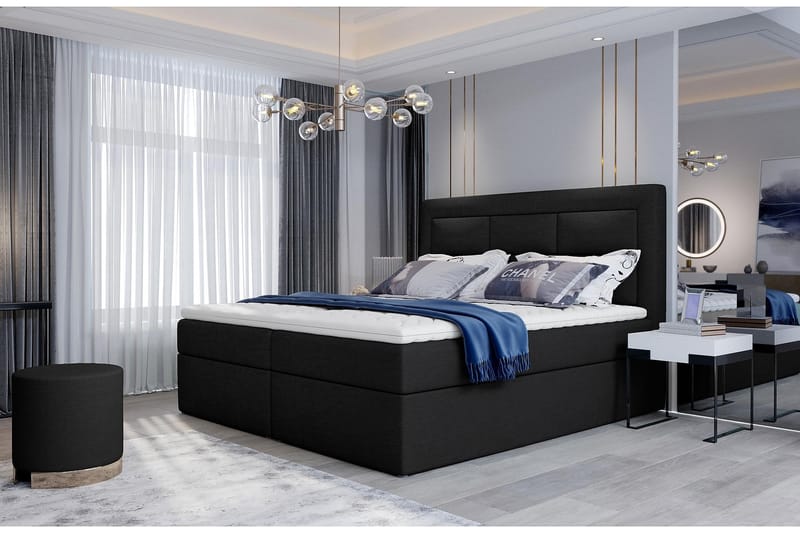 FRESNAY Sängpaket 160x200 cm Svart - Möbler - Sovrum - Sängar - Komplett Sängpaket