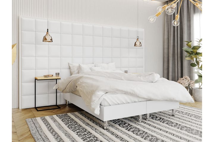 KERANZA Kontinentalsäng 180x200 cm+Panel 30 cm Vit - Möbler - Sovrum - Sängar - Dubbelsängar