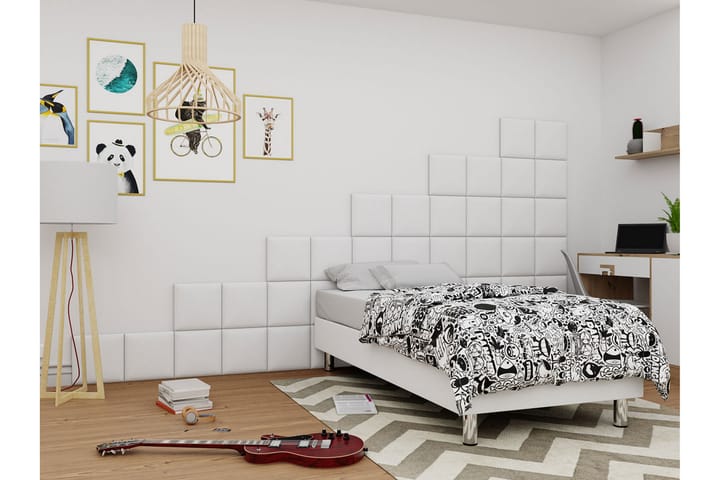 KERANZA Kontinentalsäng 80x200 cm+Panel 30 cm Vit - Möbler - Sovrum - Sängar - Komplett Sängpaket