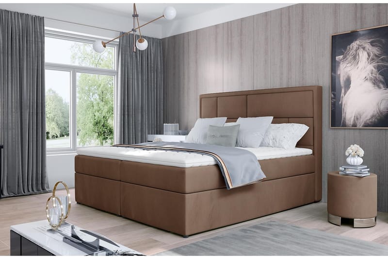 MEIGNE Sängpaket 180x200 cm Ljusbrun - Möbler - Sovrum - Sängar - Komplett Sängpaket