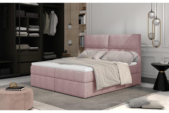 TAMBER Sängpaket 160x200 cm Ljusrosa - Möbler - Sovrum - Sängar - Komplett Sängpaket