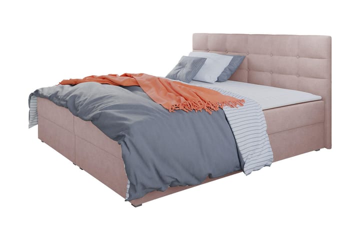 CORVAL Kontinentalsäng 160x200 cm med Sänggavel Rosa