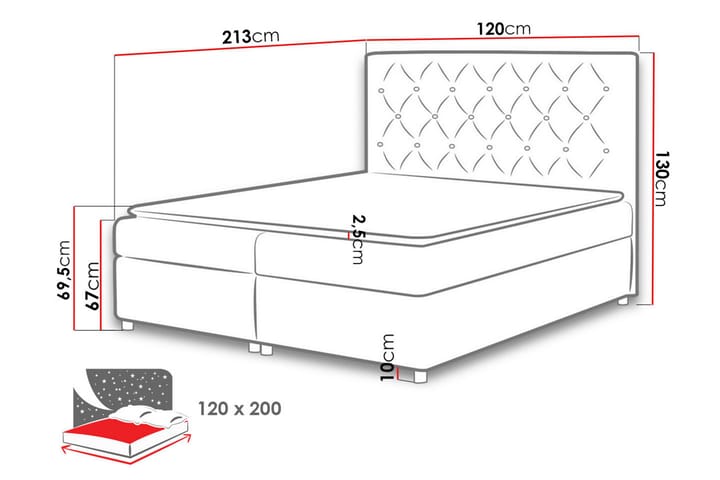 DANNI Sängpaket 120x200 cm Vit - Vit - Möbler - Sovrum - Sängar - Kontinentalsängar