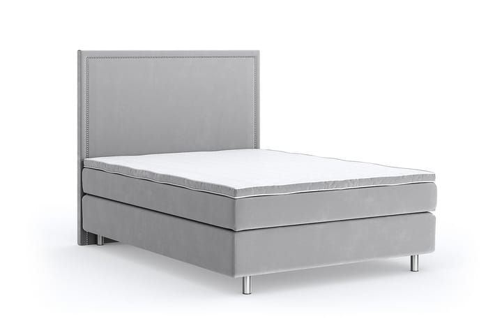 SINNEBO Velvet Sänkypaketti 140x200 - Ljusgrå - Möbler - Sovrum - Sängar - Kontinentalsängar