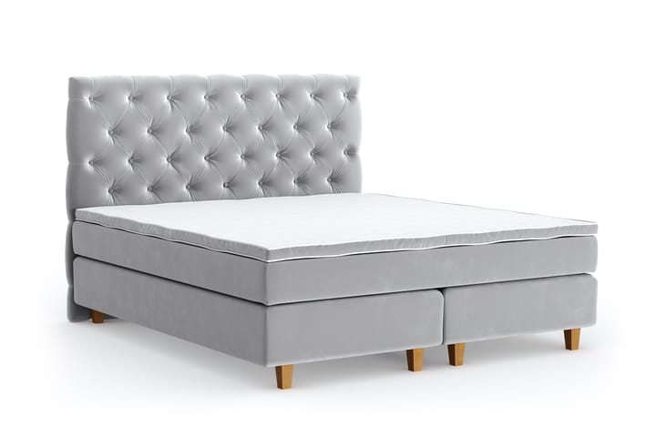 SINNEBO Velvet Sänkypaketti 180x200 - Ljusgrå - Möbler - Sovrum - Sängar - Kontinentalsängar