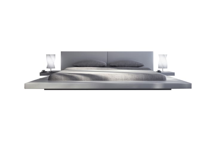 BEREL Säng LED-belysning 180x200 cm Vit