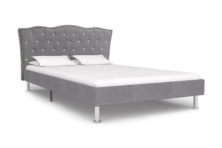 Säng med madrass ljusgrå tyg 140x200 cm