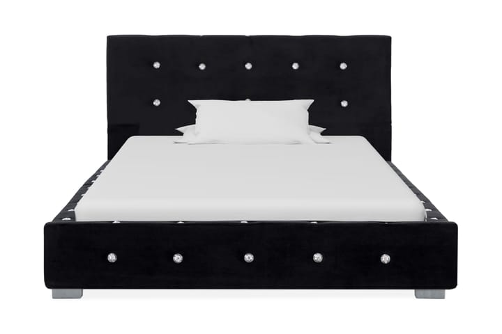 Säng med madrass svart sammet 90x200 cm - Svart - Möbler - Sovrum - Sängar - Ramsäng & Resårbotten