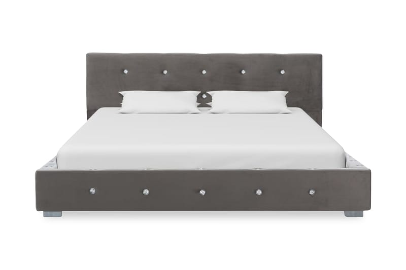 Säng med memoryskummadrass grå sammet 120x200 cm